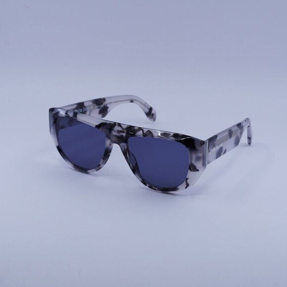Palm Angels PERI105 JOSHUA 1245 Sunglasses Havana Aviator Frame, Blue Lenses - Picture 1 of 9